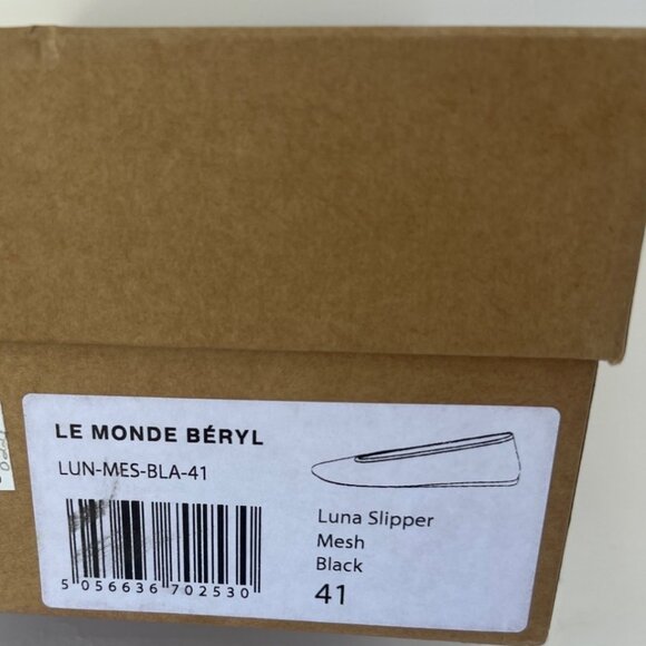 Le Monde Beryl Luna Mesh Slippers Black Ballet Flats Women Size 41 - Picture 12 of 15